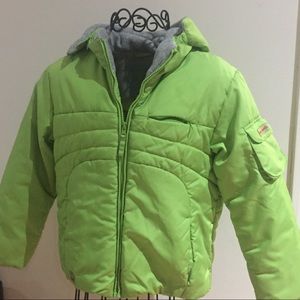 Kids ZeroXposur Lime Green Puffer Coat M 10/12